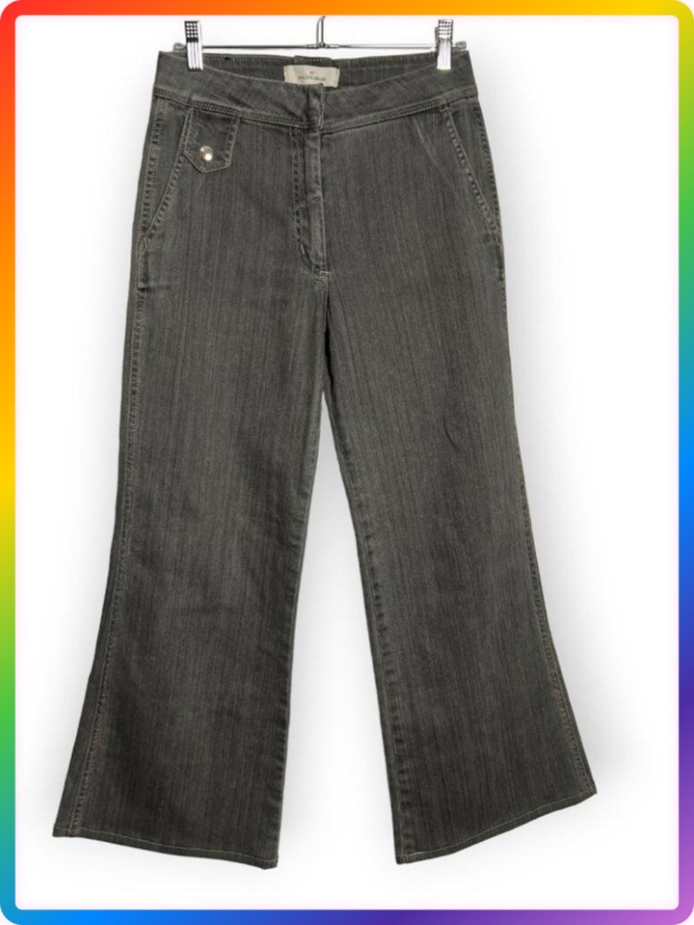 By Malene Birger Lucette High Rise Wide Leg Jeans SIZE 28 Gray Denim Italy